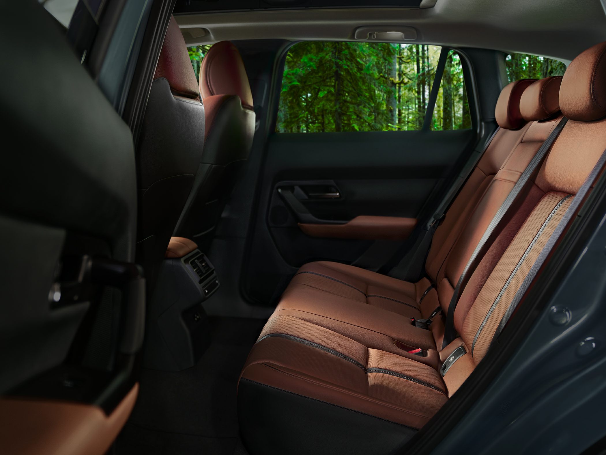 Rear interior with leather seats and rear air vents