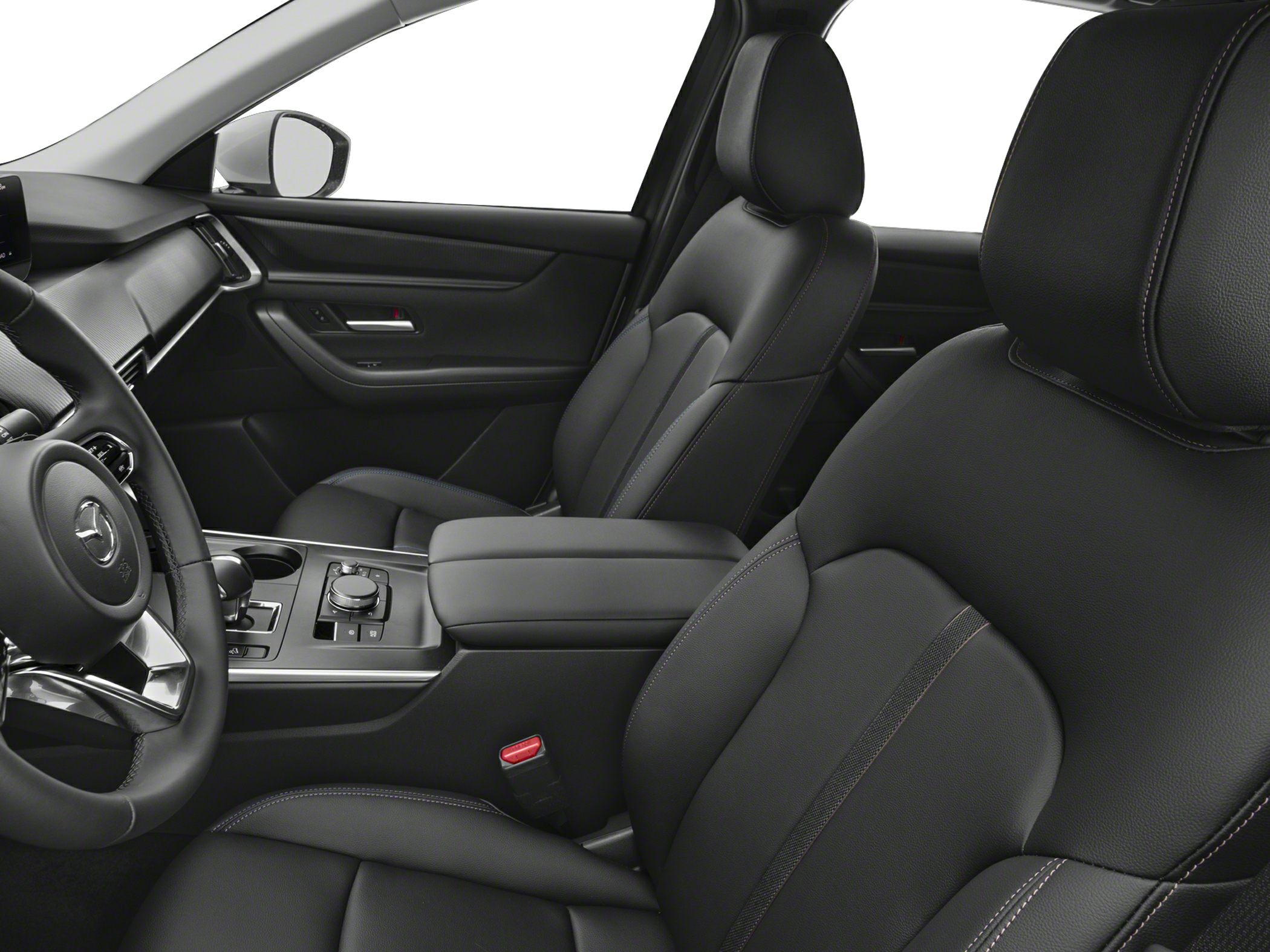 Premium leather front seats with advanced center console and steering wheel.