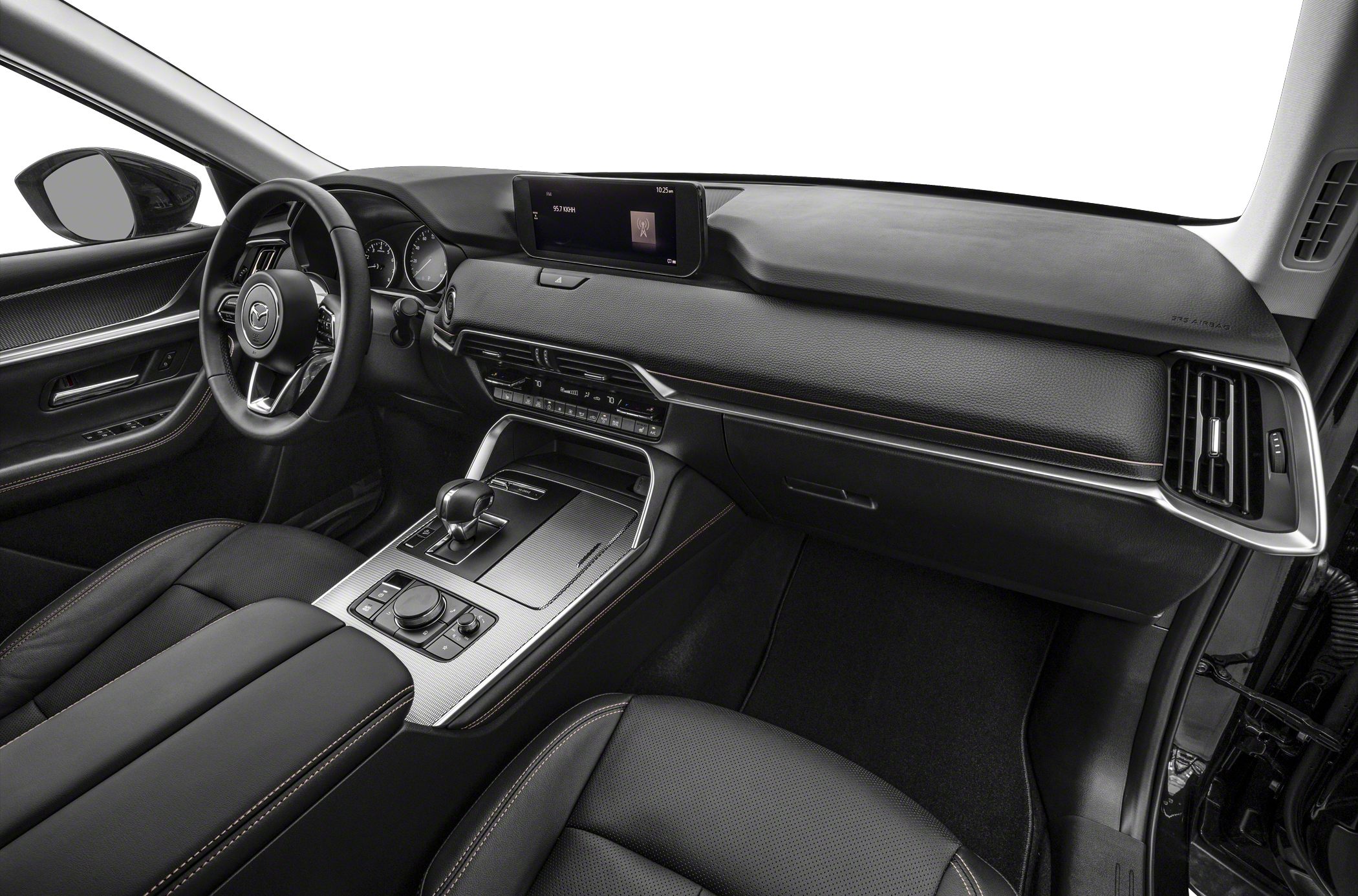 Modern interior dashboard with digital display and center console controls