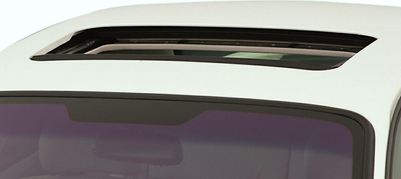 Close-up of an open sunroof on a vehicle roof