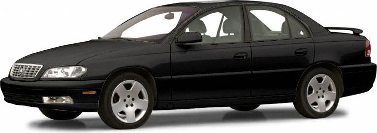 Side view of black four-door sedan with alloy wheels