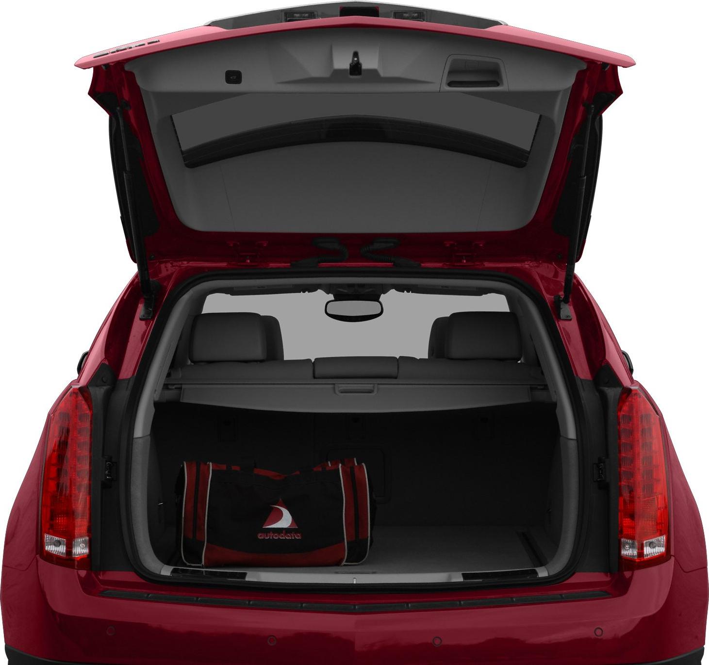 Open rear hatch with visible spacious cargo area and bag inside