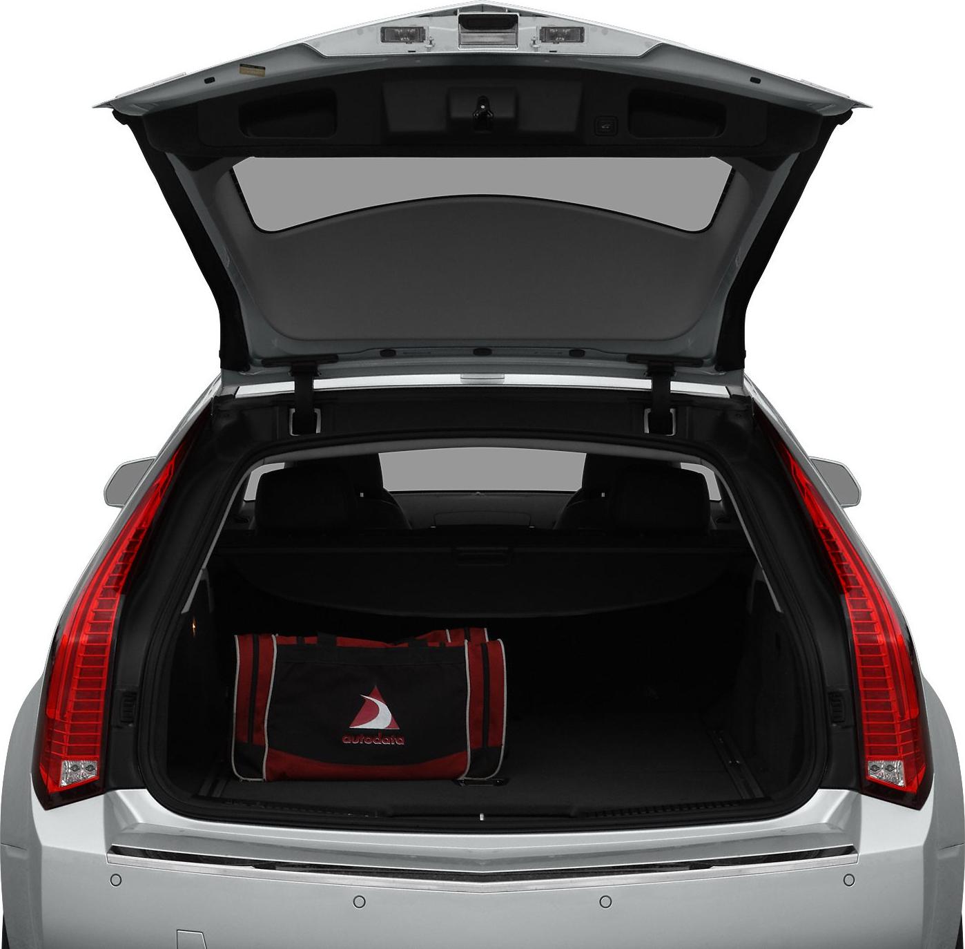 Open rear hatch with spacious cargo area and vertical taillights