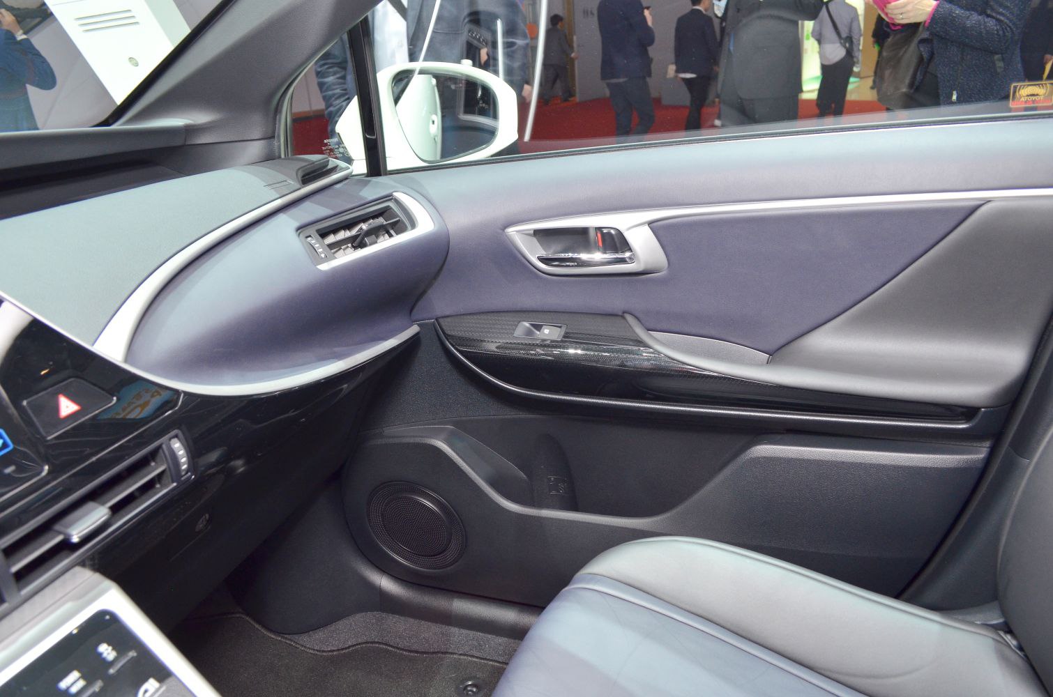 Passenger side door panel and dashboard interior view