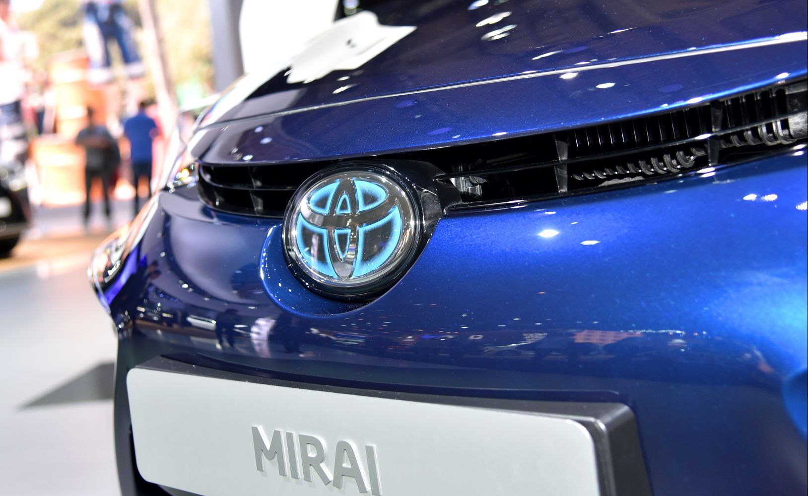 Close-up of front grille and illuminated badge