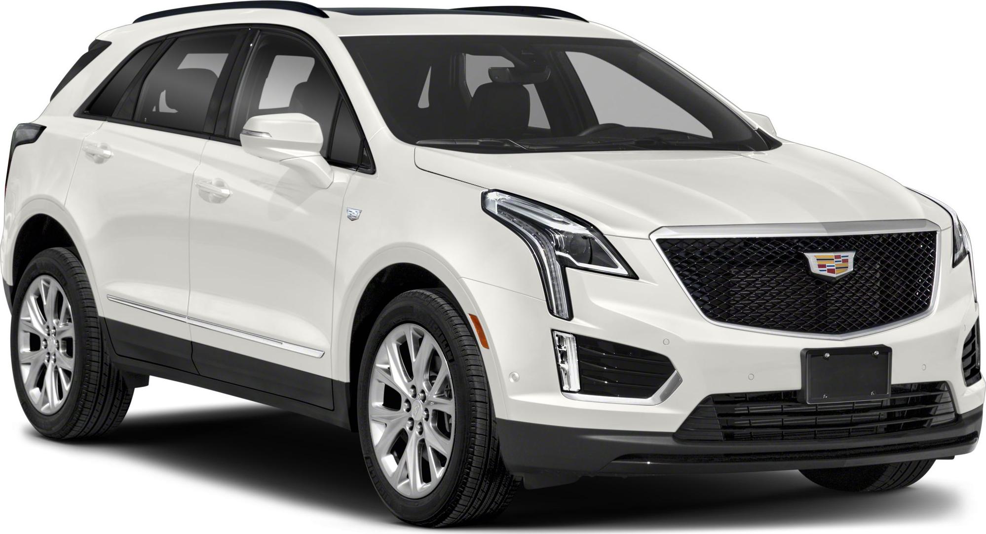 Front and side view of a modern white luxury SUV with LED headlights and smooth body lines