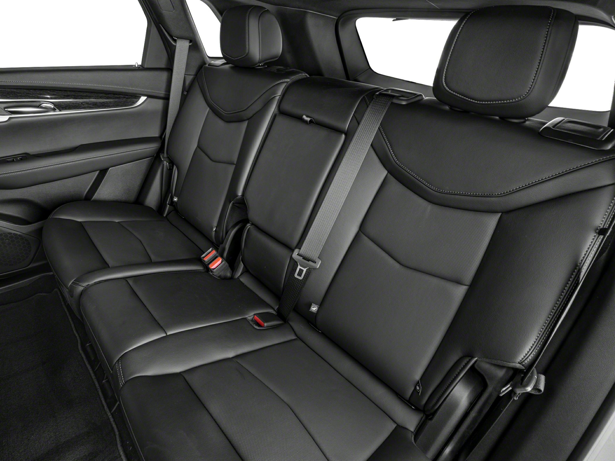 Premium black leather rear seats with headrests and seat belts