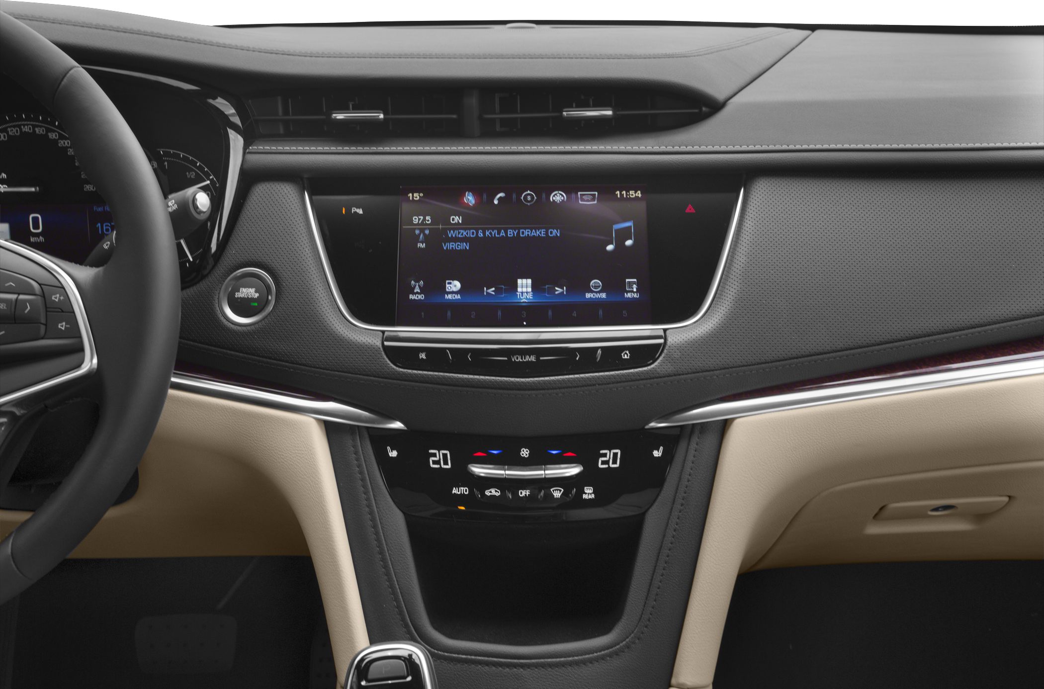 Touchscreen infotainment system and digital climate control panel