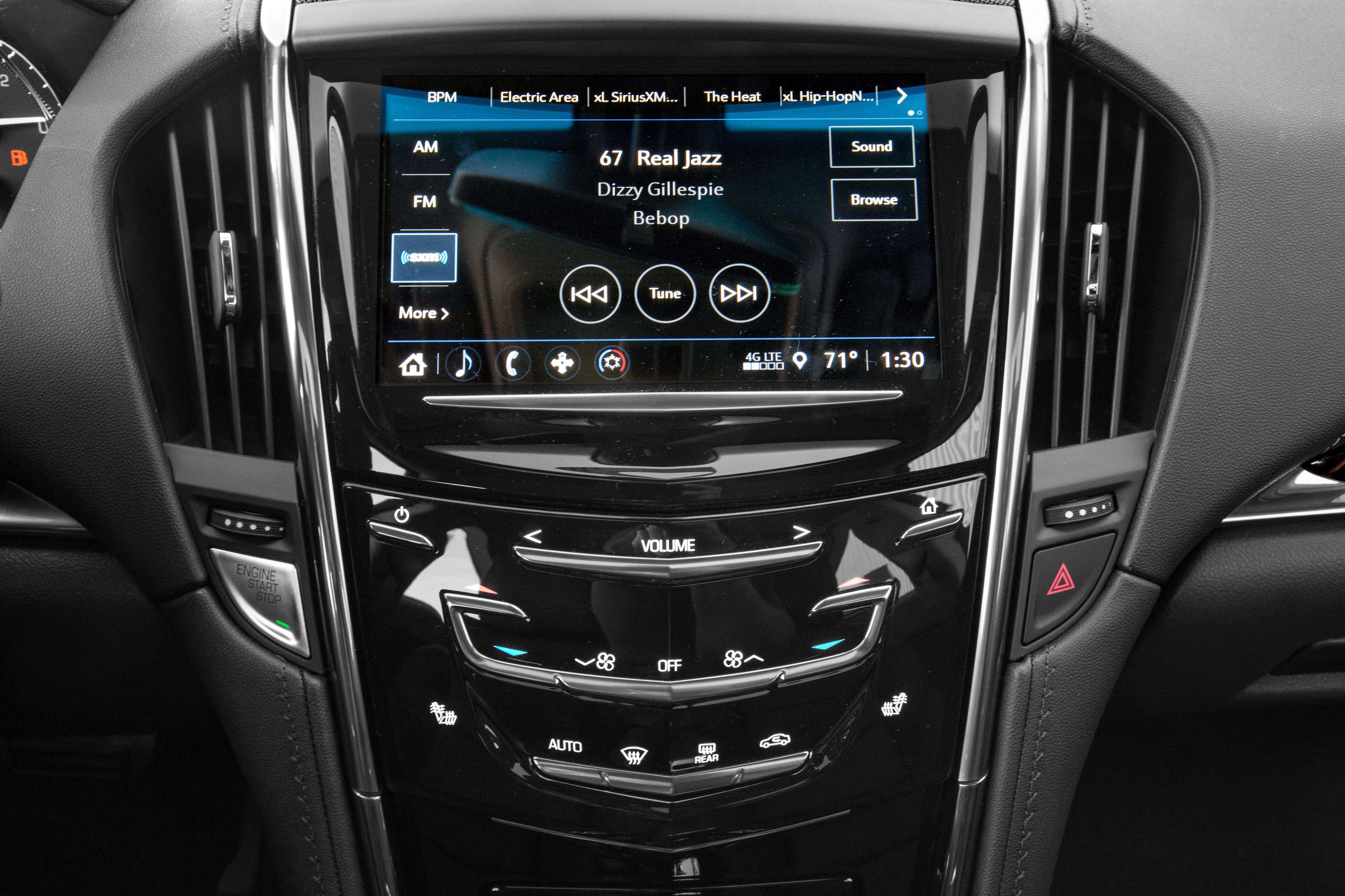 Touchscreen infotainment and digital climate control panel