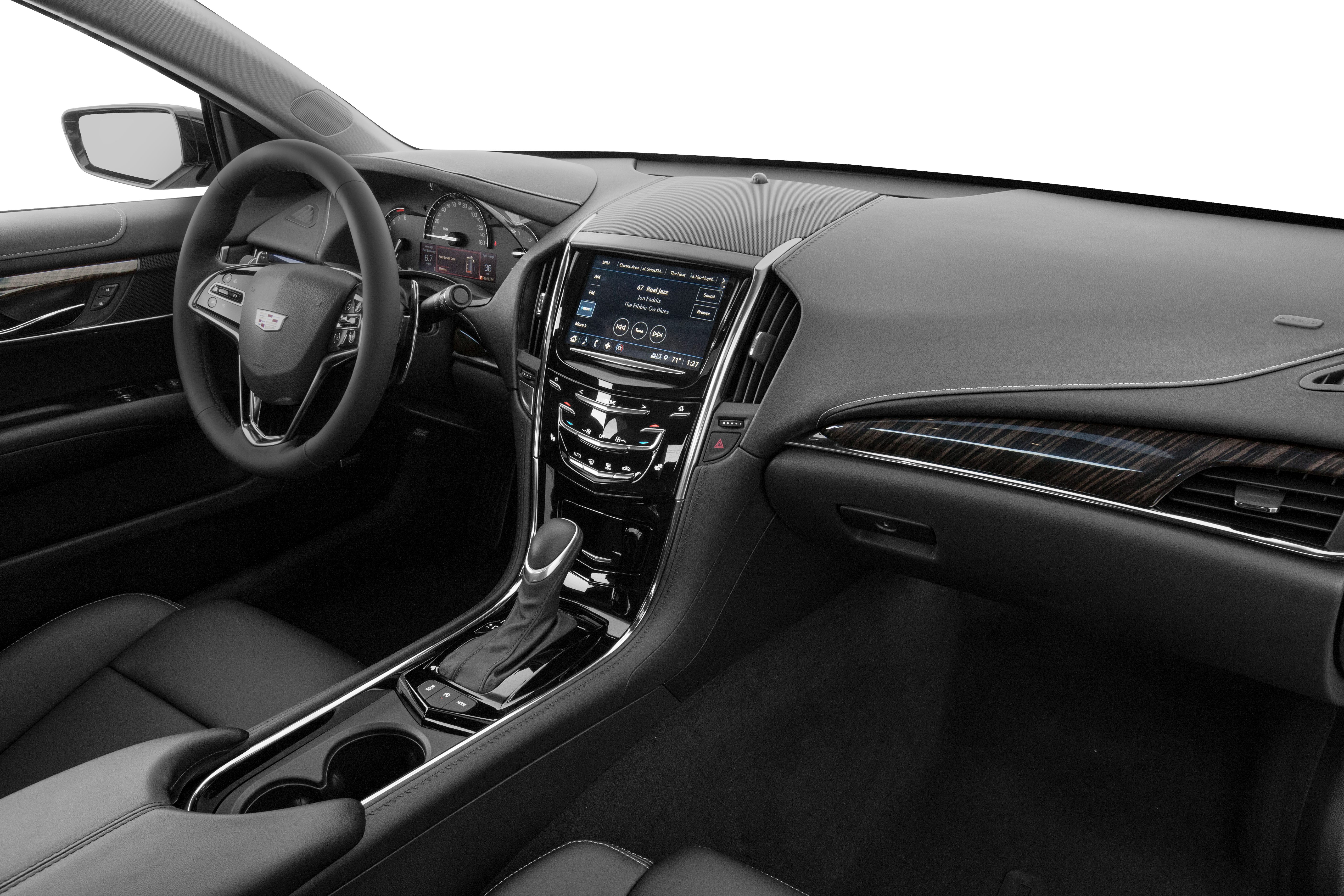 Luxury car interior with digital dashboard and center console