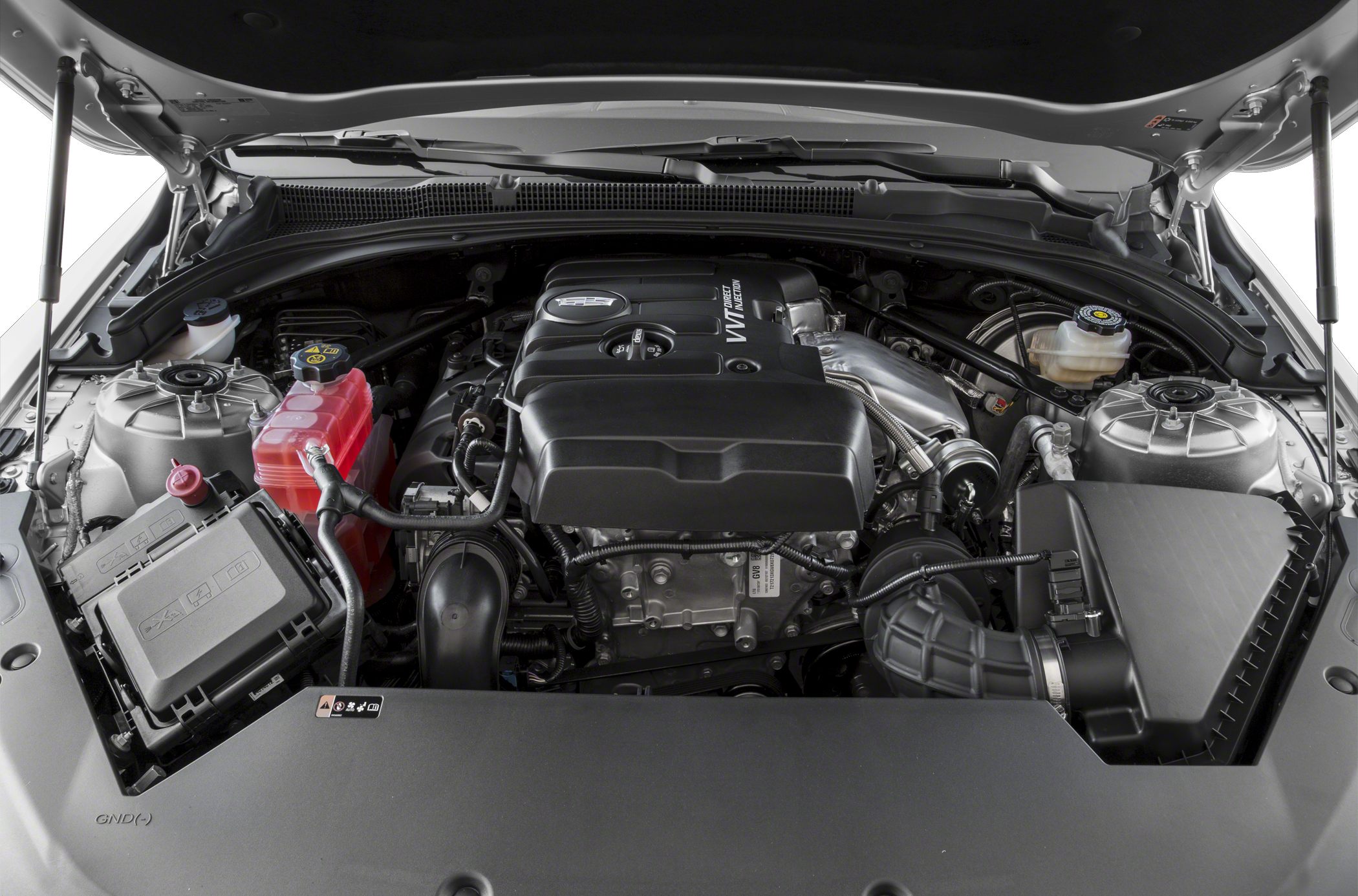 VVT direct injection engine with detailed components in an open hood