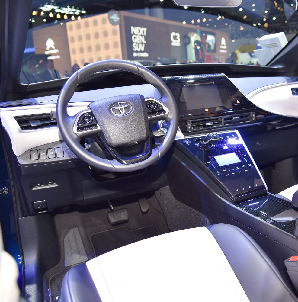 Modern dashboard with digital display and multifunction steering wheel