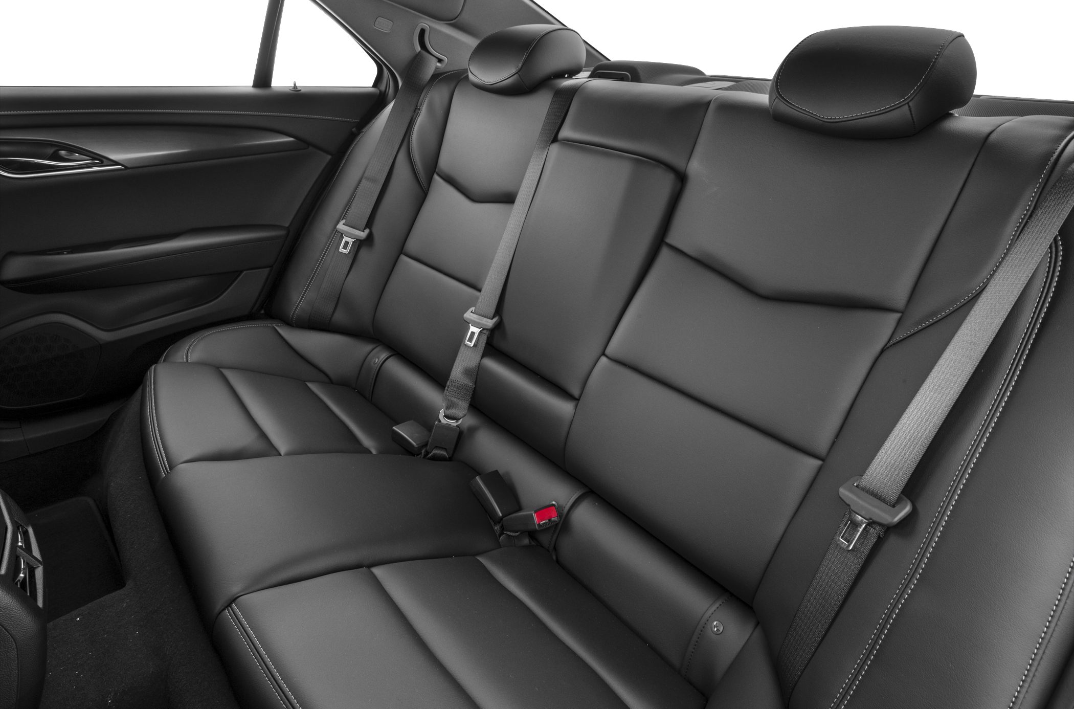 Luxury rear leather seats with headrests and seat belts