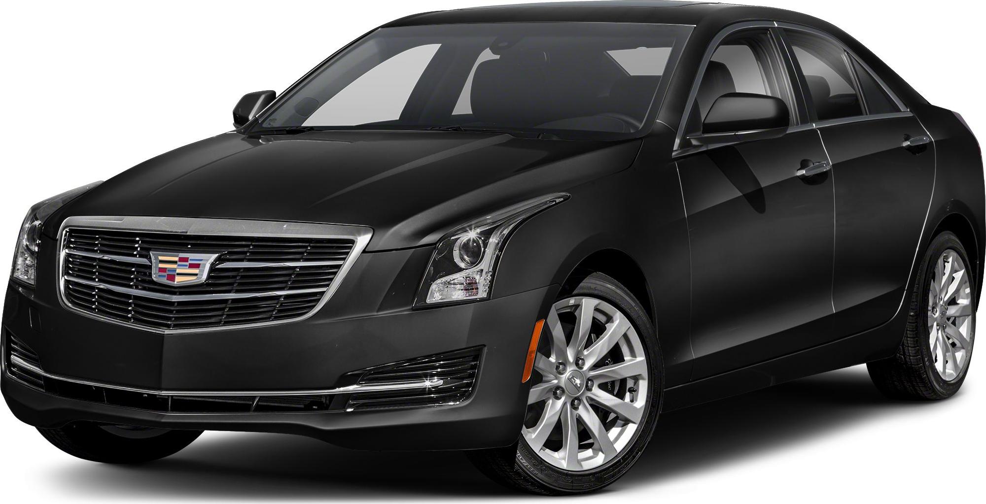 Front and side profile of a sleek black sedan with sharp headlights and chrome grille