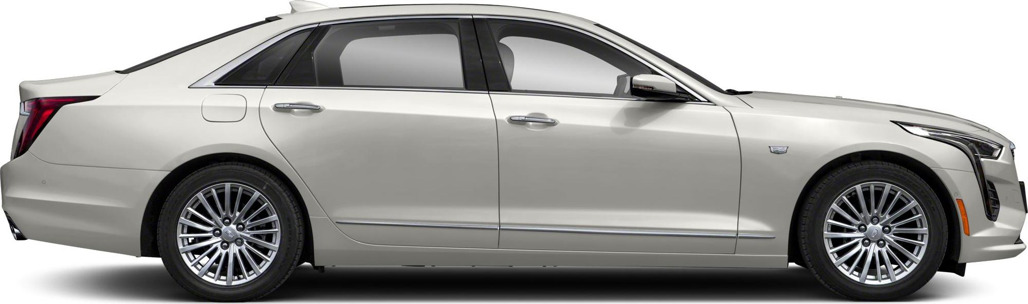 Luxury sedan side profile with multi-spoke alloy wheels and sleek design