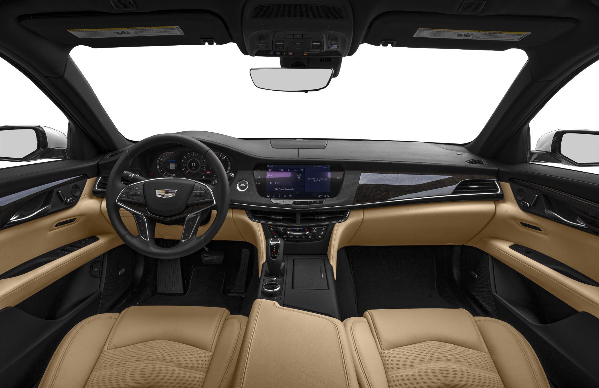 Beige leather interior with digital dashboard and modern center console