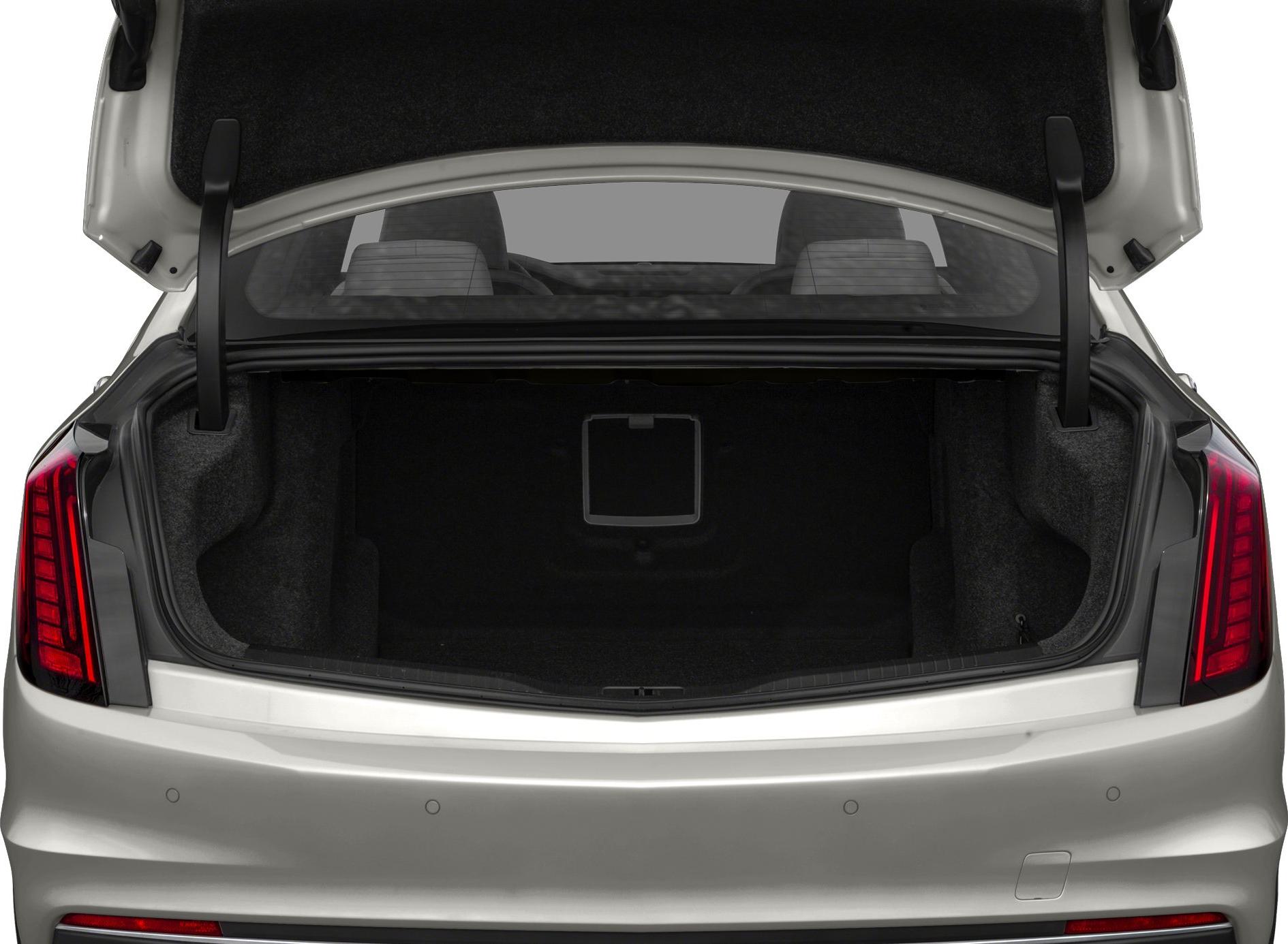 Open trunk showing spacious cargo area and rear taillights.