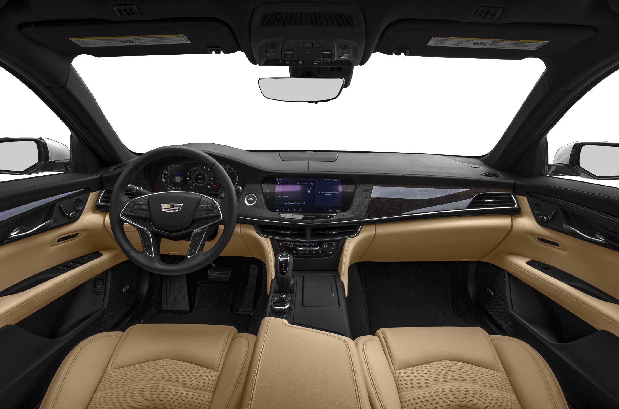 Luxury dashboard with infotainment screen and steering wheel controls