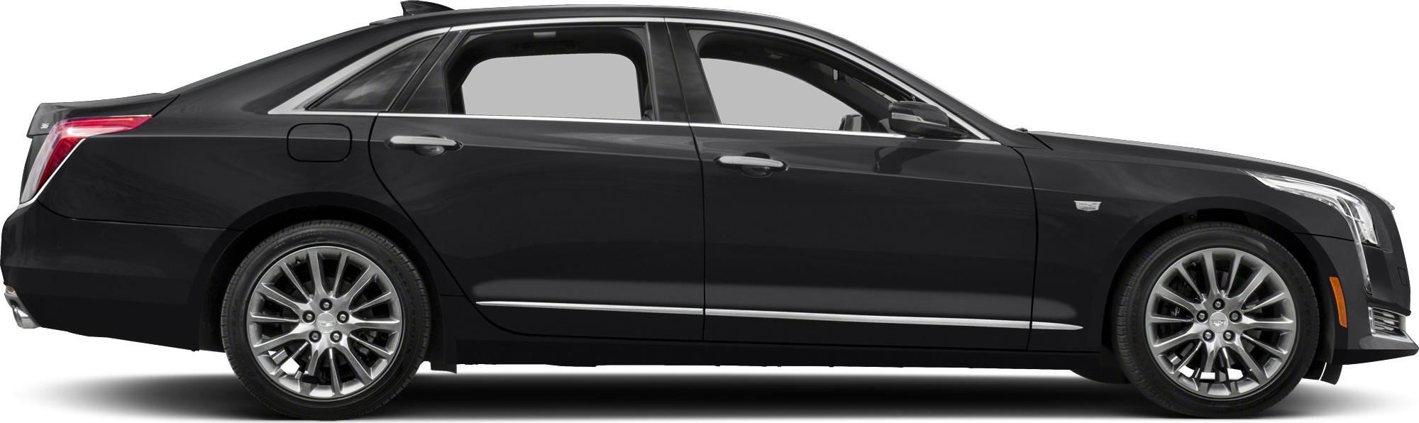 Luxury sedan side profile with chrome trim and alloy wheels
