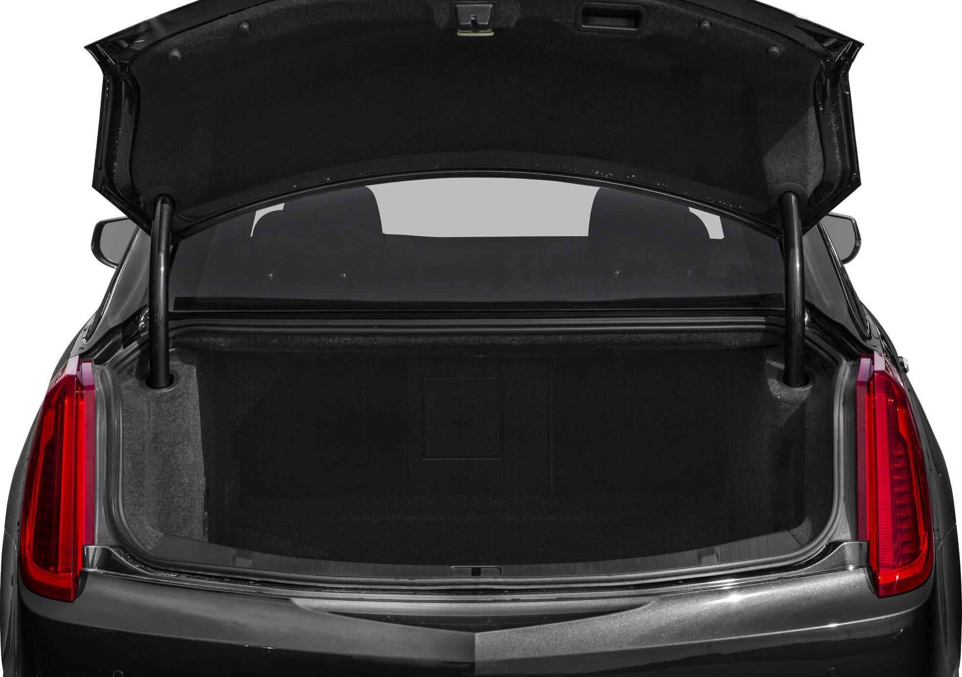 Open car trunk with spacious interior and vertical rear taillights