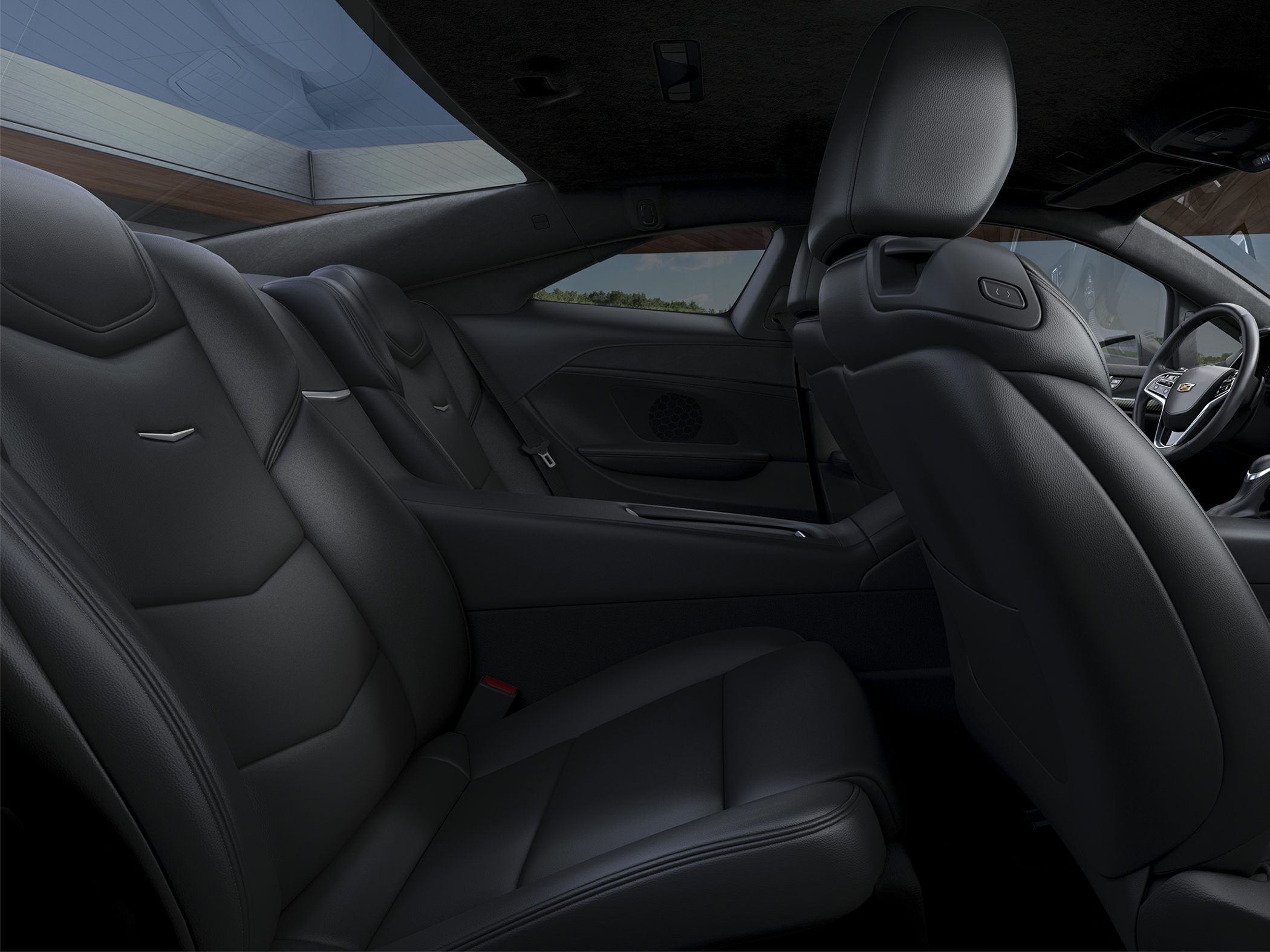 Premium black leather rear seats and spacious cabin design