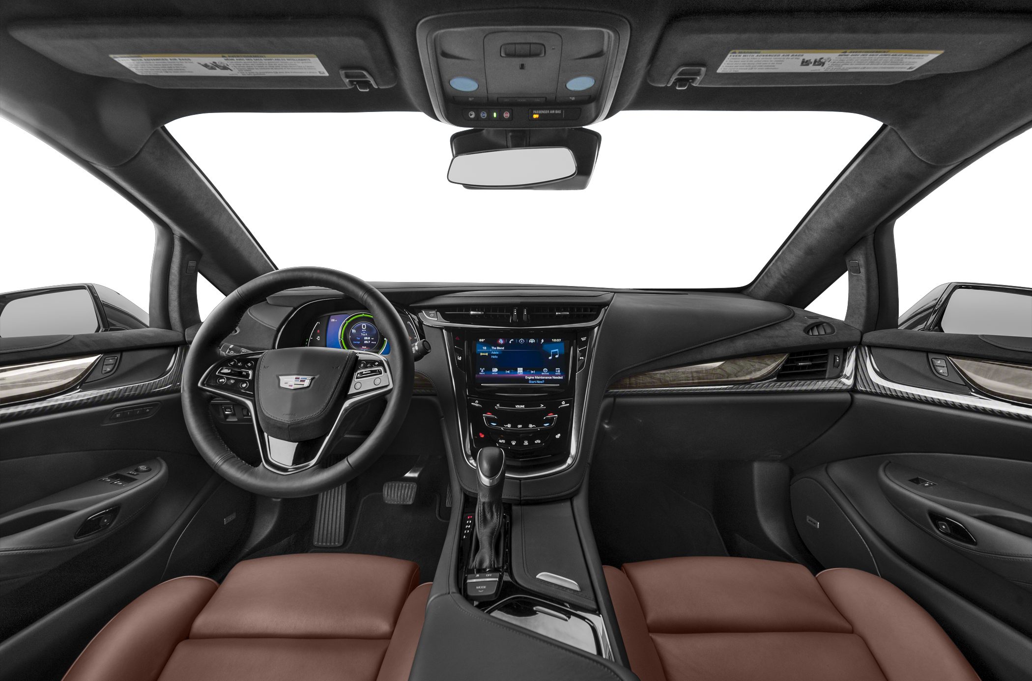 Luxury dashboard and leather seats with digital cluster and infotainment screen