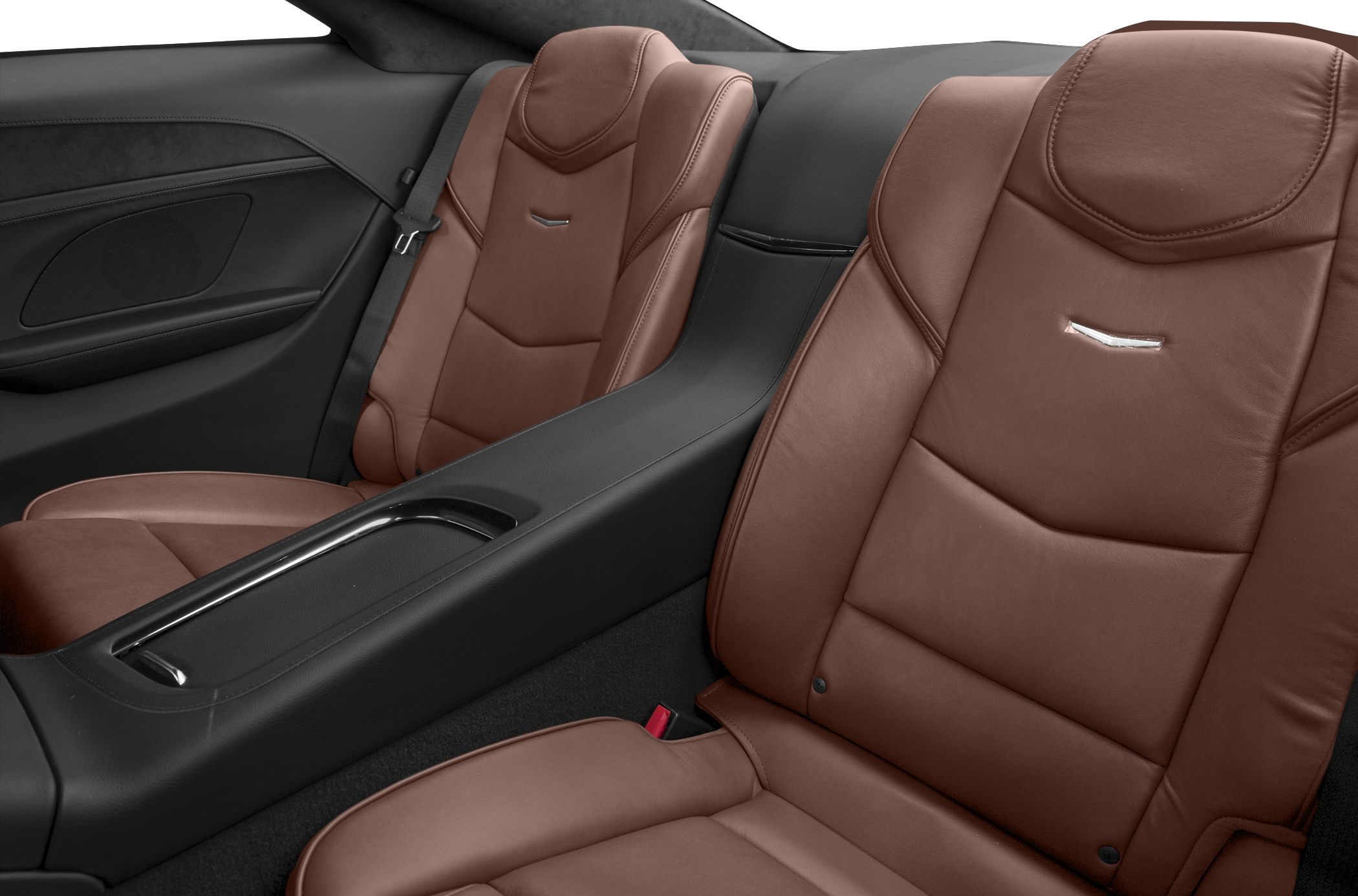 Brown leather front seats with sleek design and center console