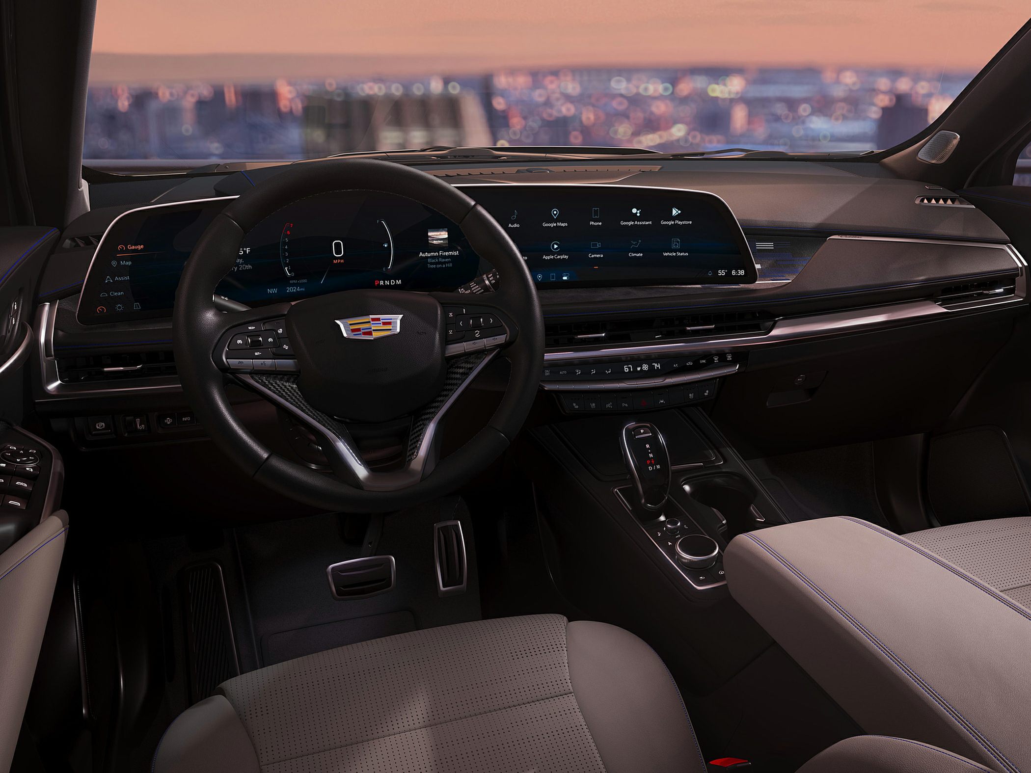 Digital dashboard and wide touchscreen infotainment in SUV cabin