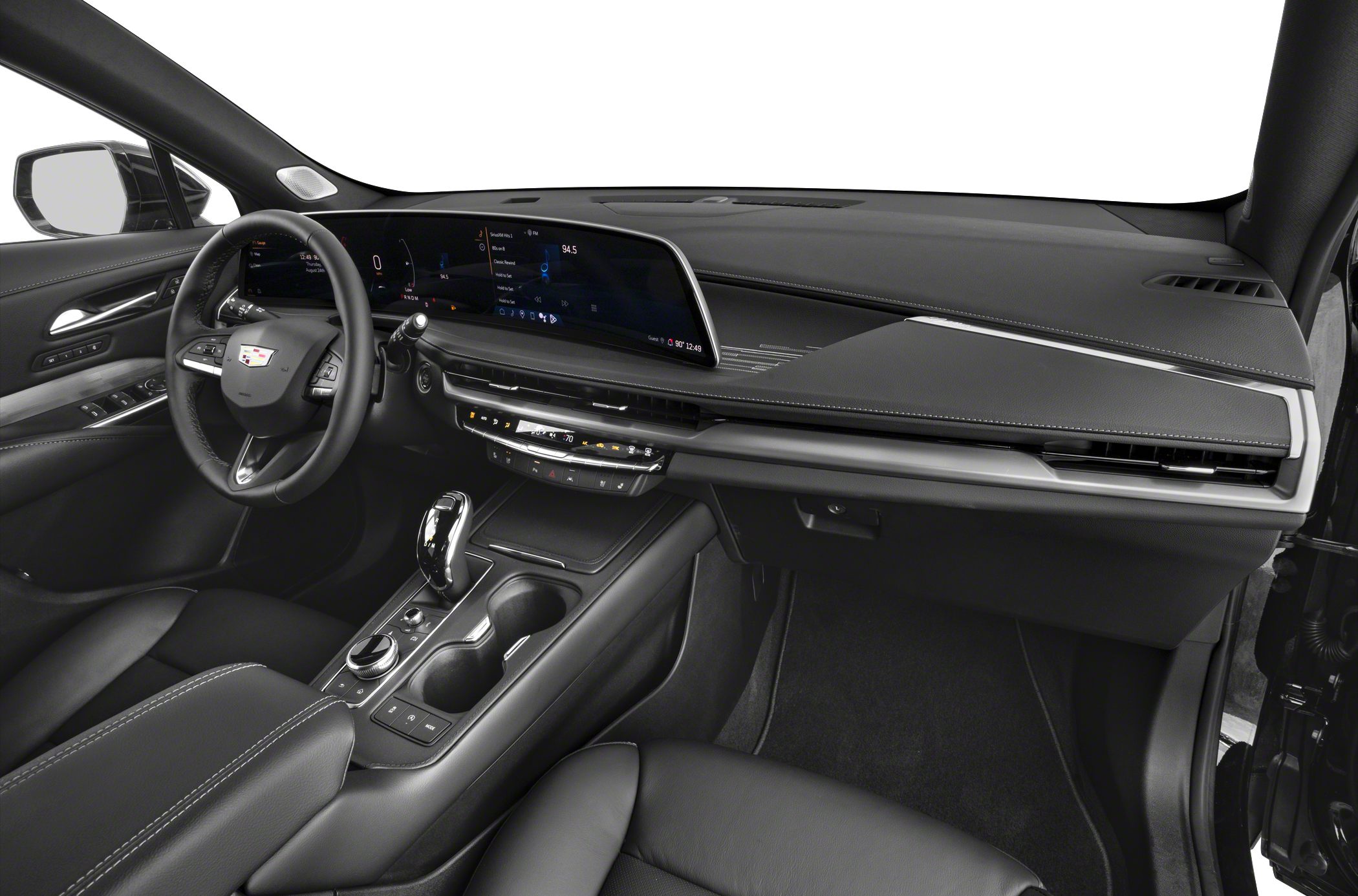Digital dashboard, steering wheel, center console