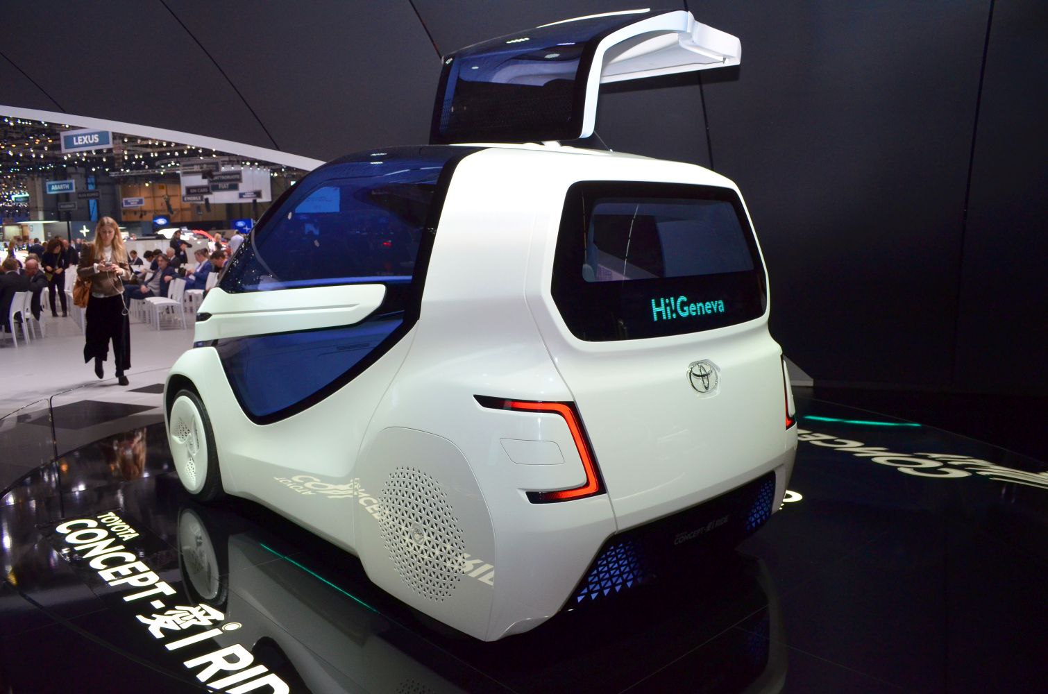 Compact electric vehicle with gullwing door and rear LED tail lights