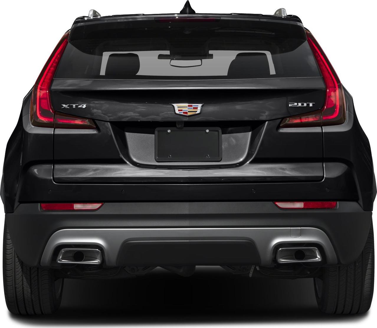 Rear with unique tail lights and dual chrome exhaust outlets