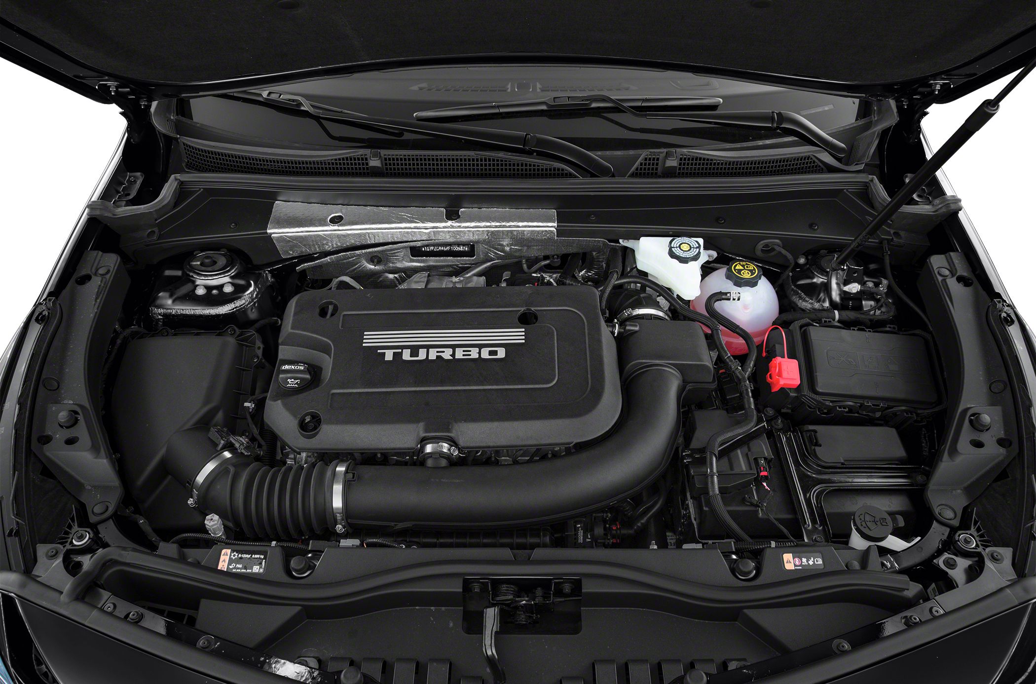 Turbocharged engine bay with detailed components and intake system
