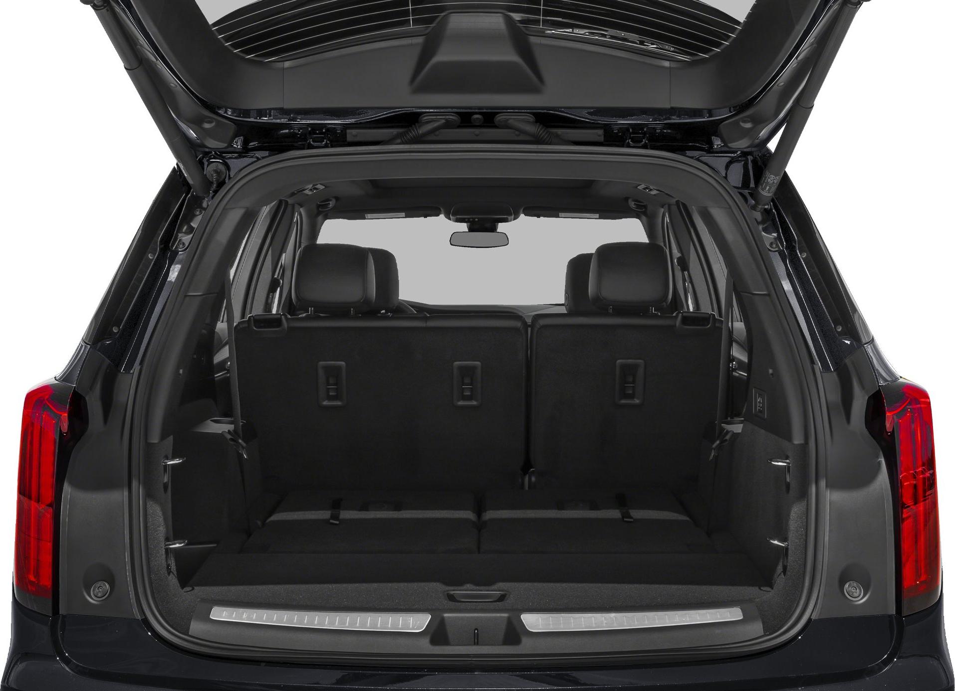 Spacious rear cargo area with foldable third-row seats.