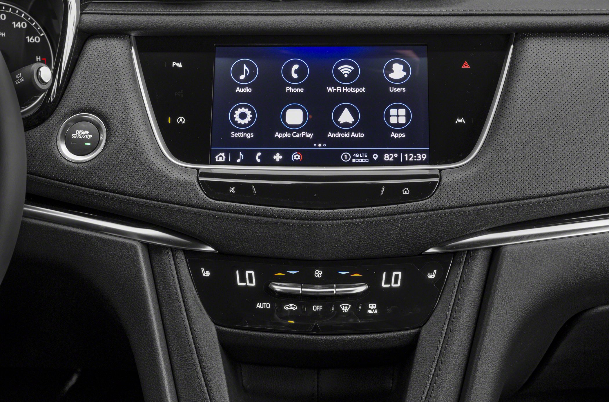 Touchscreen infotainment and dual-zone climate control panel