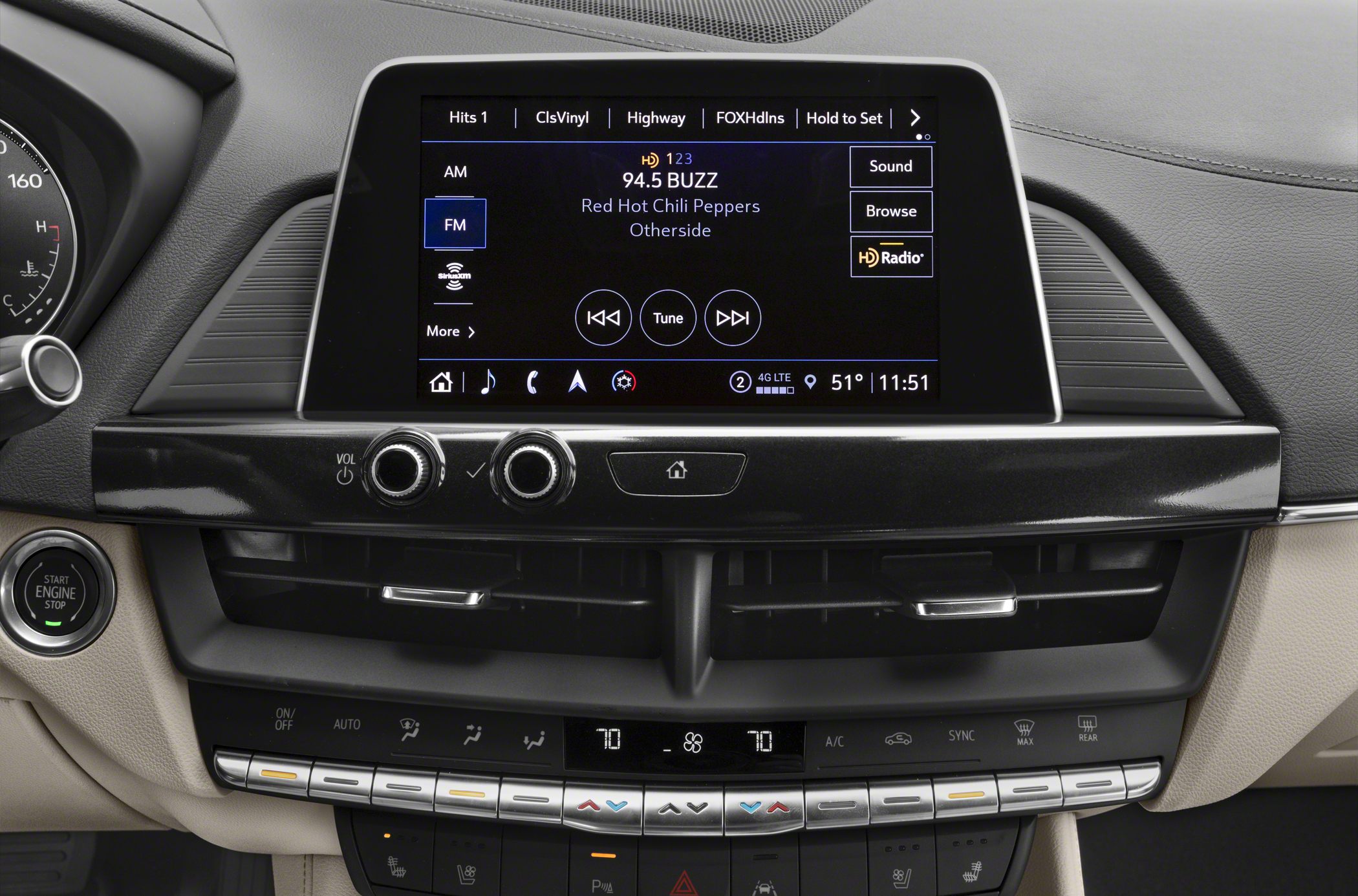 Touchscreen infotainment and dual-zone climate control