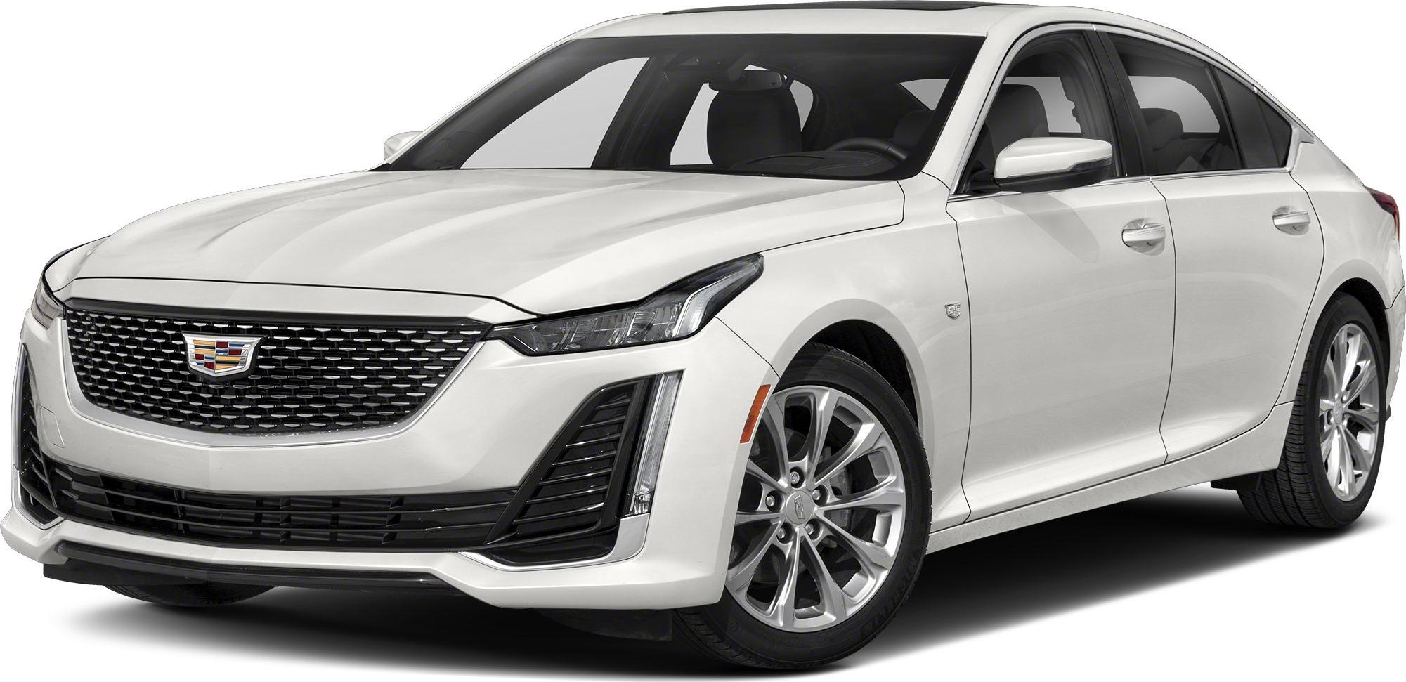 Front view of mid-size luxury sedan with detailed grille and sleek LED headlights