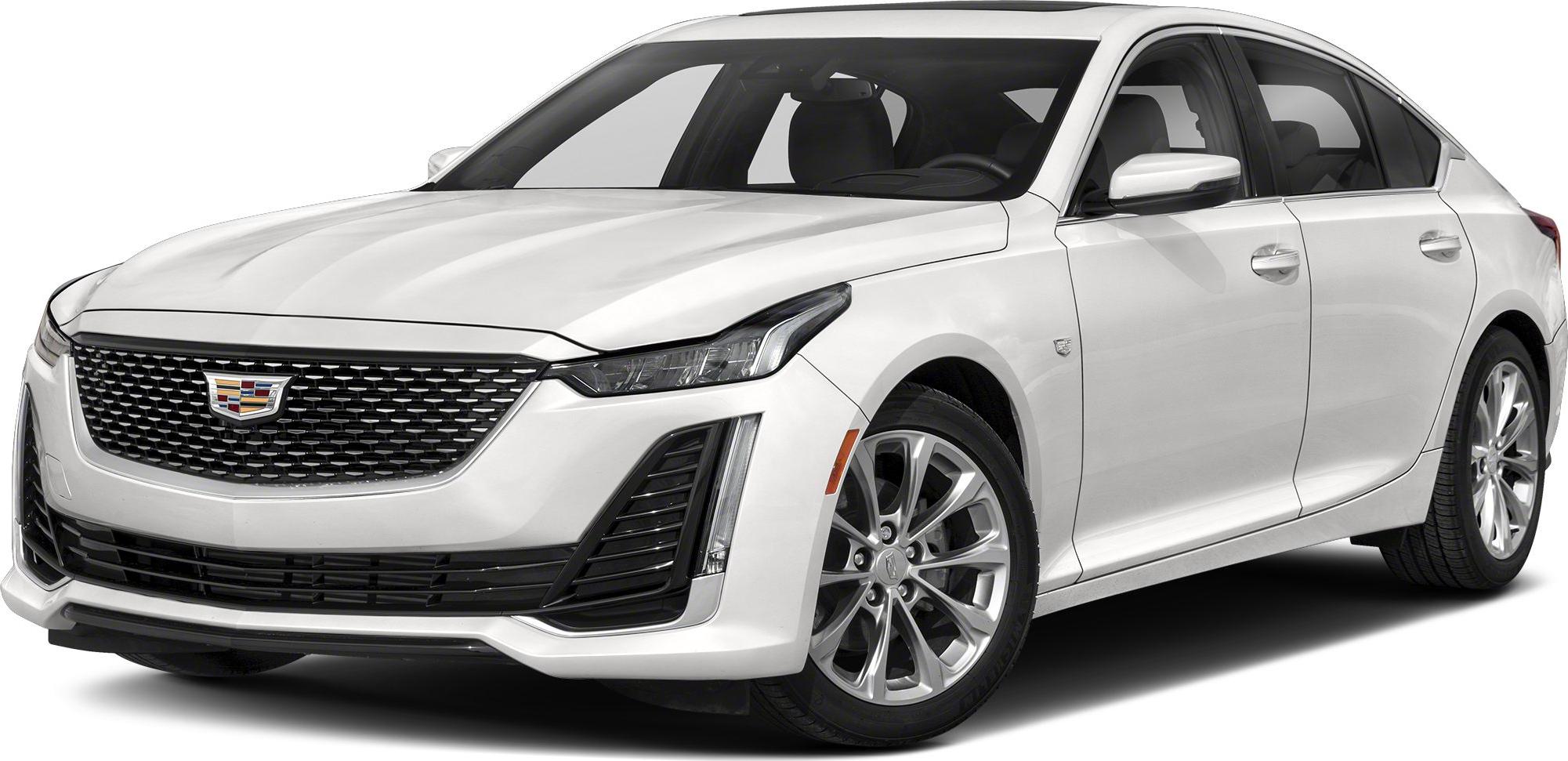 Modern front grille with sharp sleek headlights in white vehicle