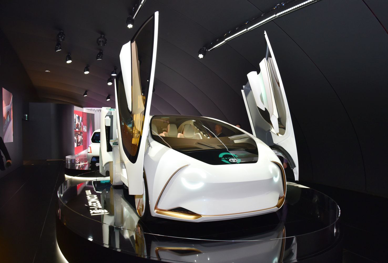 Upswing butterfly doors and sleek, futuristic car body