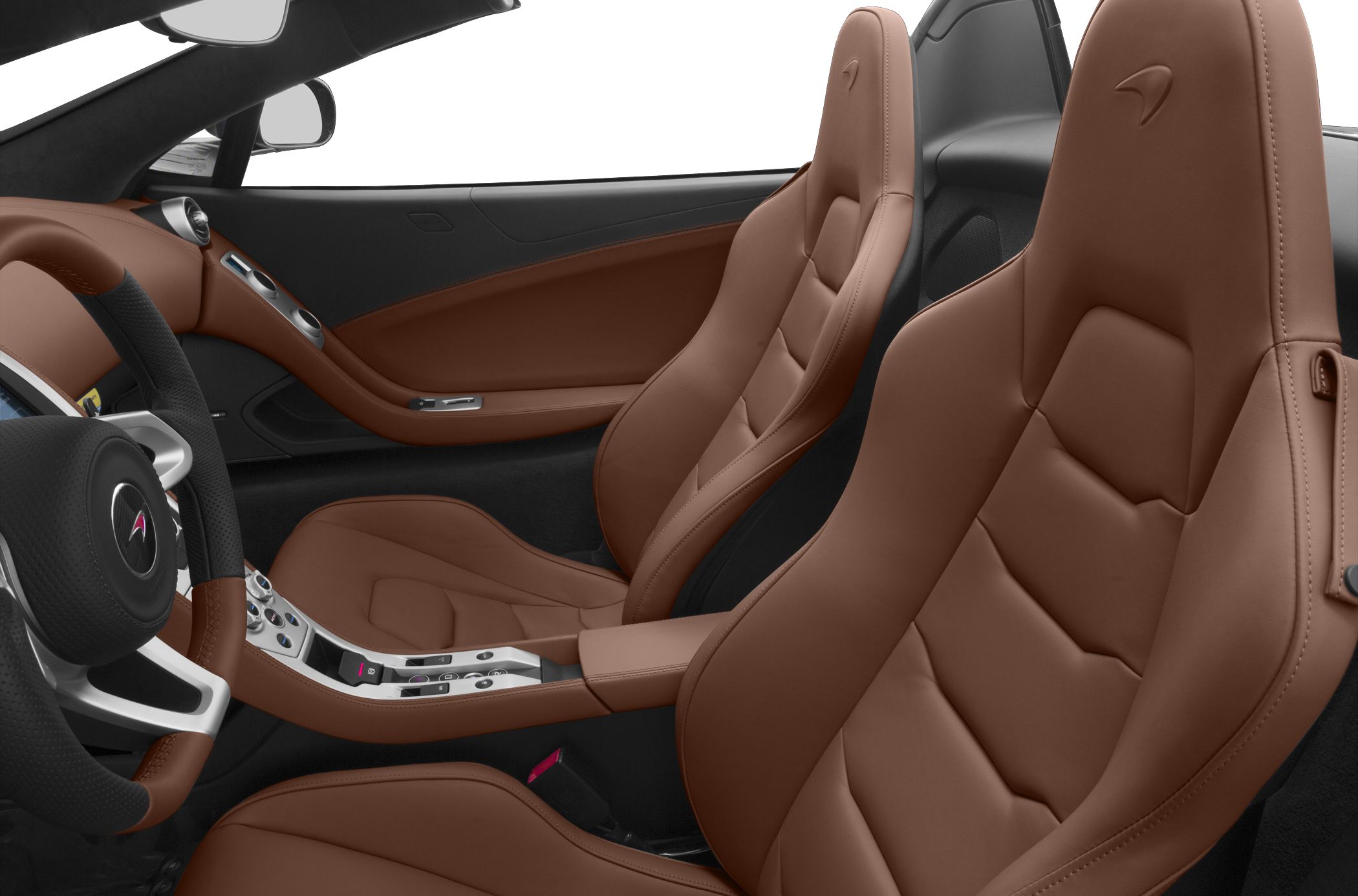 Brown leather sport seats and premium steering wheel