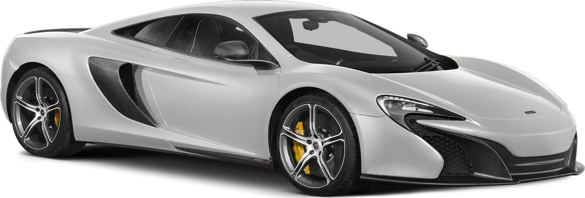 Silver supercar with aerodynamic side air intakes and alloy wheels with yellow brake calipers.