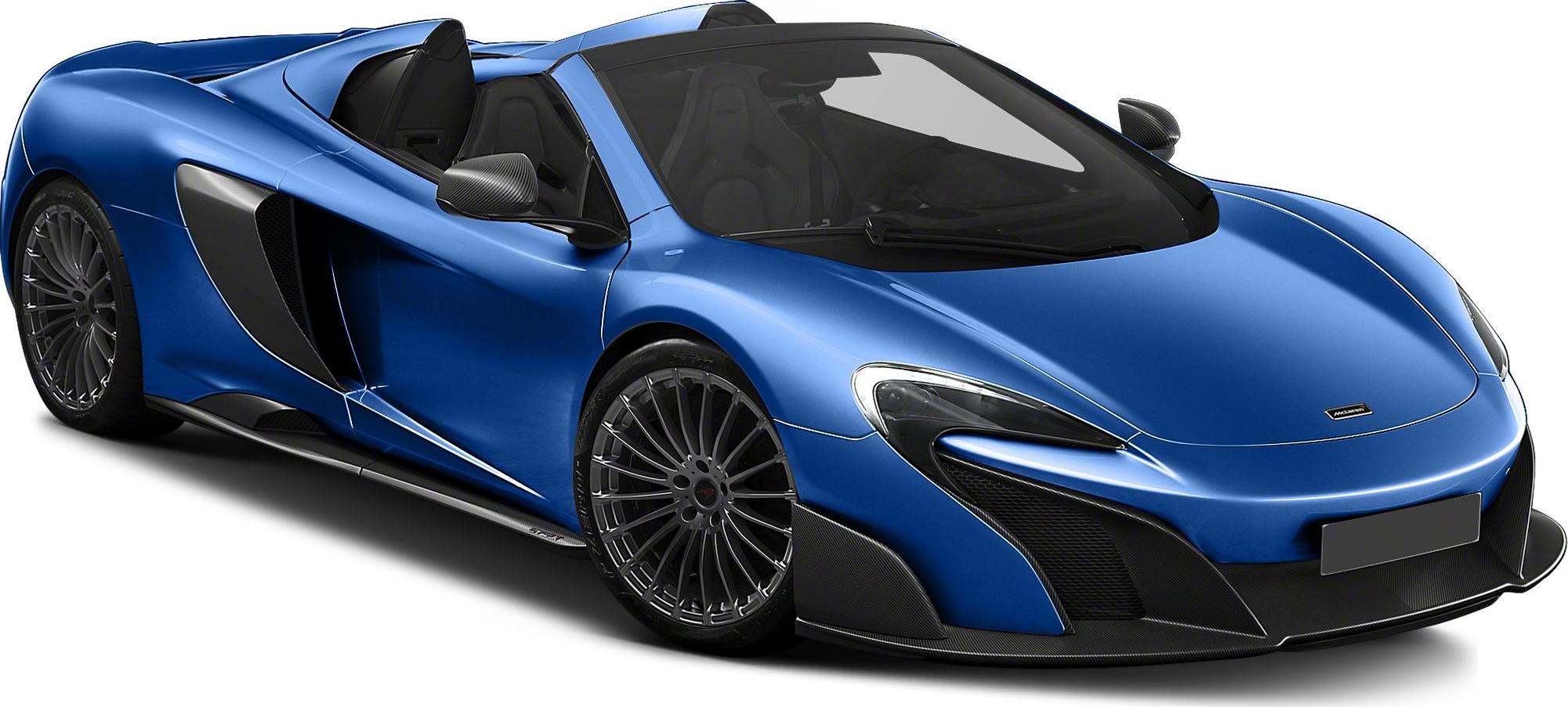 Convertible sports car front side view with aerodynamic design and carbon fiber accents