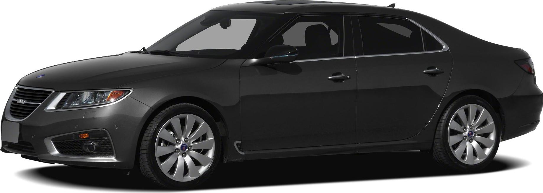 Side and front profile of a sleek black sedan with alloy wheels