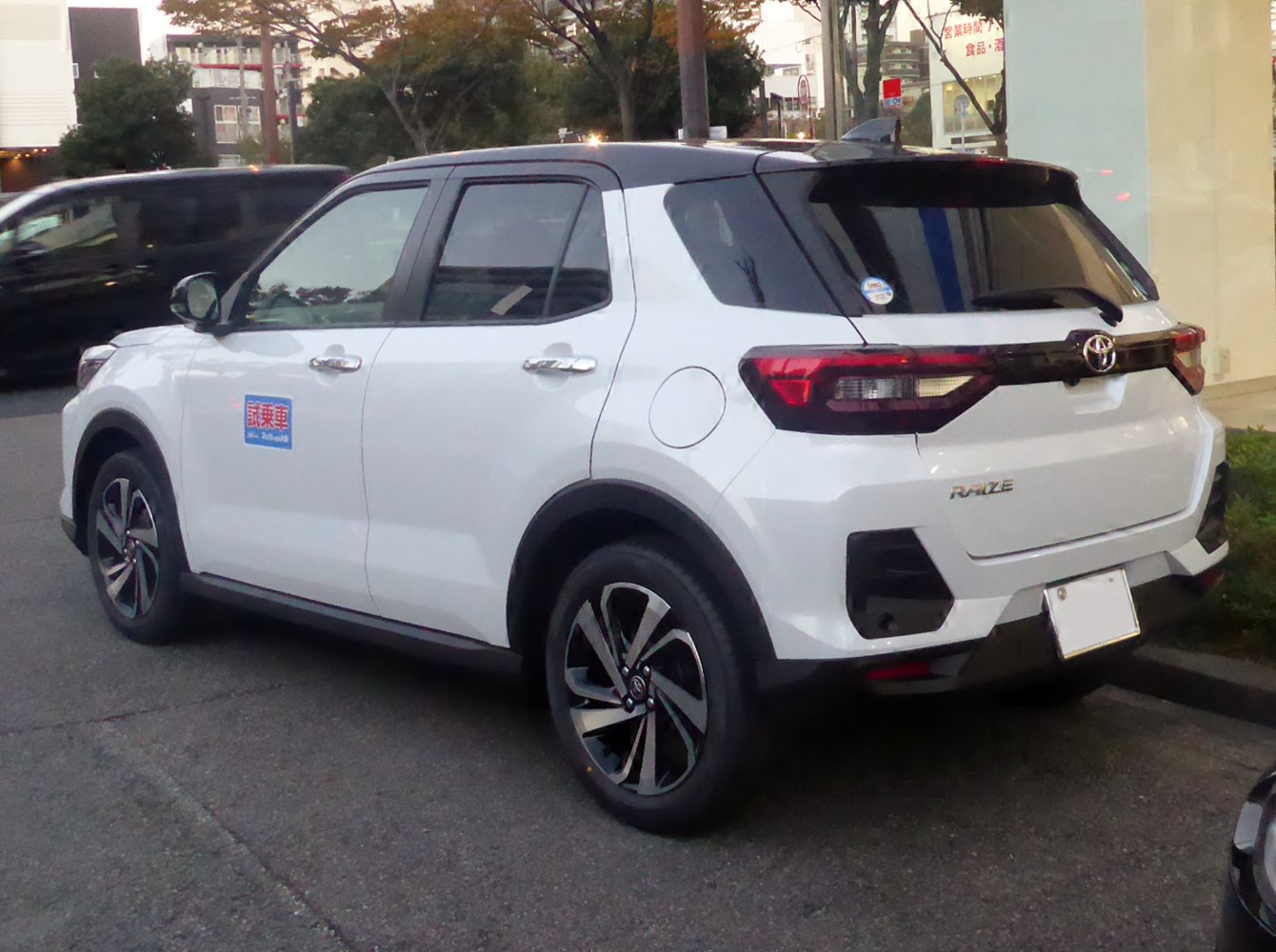 Rear and side view of a subcompact SUV with alloy wheels and sleek tail lights