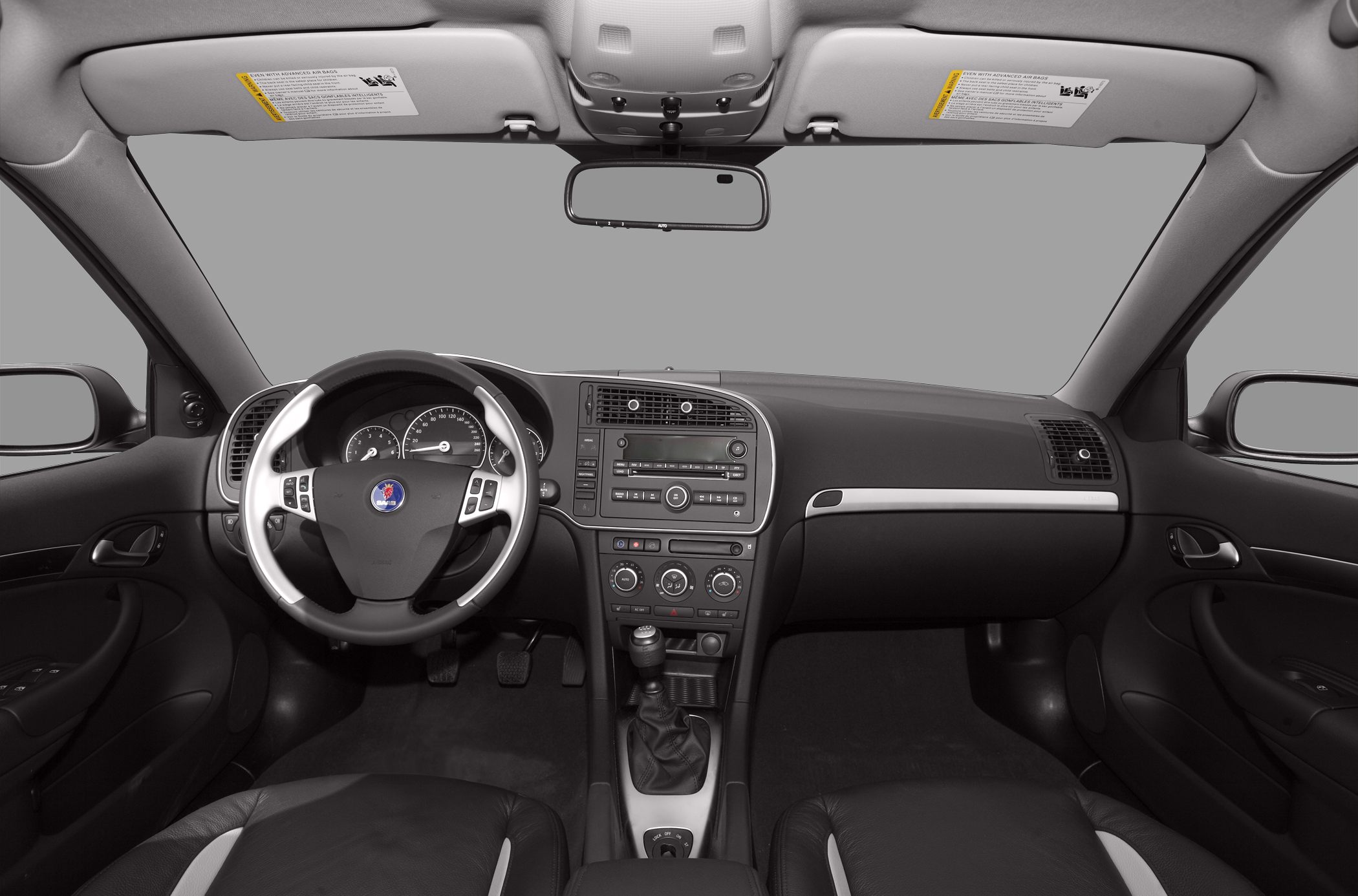 Dashboard with multifunction steering wheel and center console