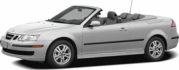 Silver convertible with soft-top roof and 4 seats