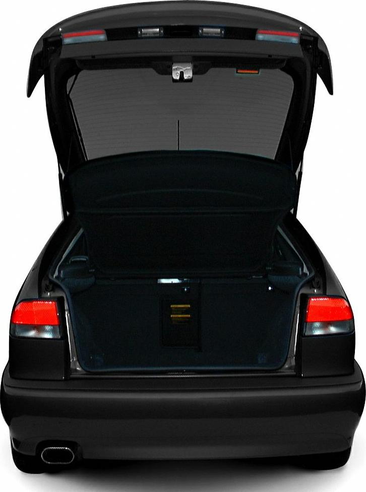 Open trunk view with hatchback rear and taillights