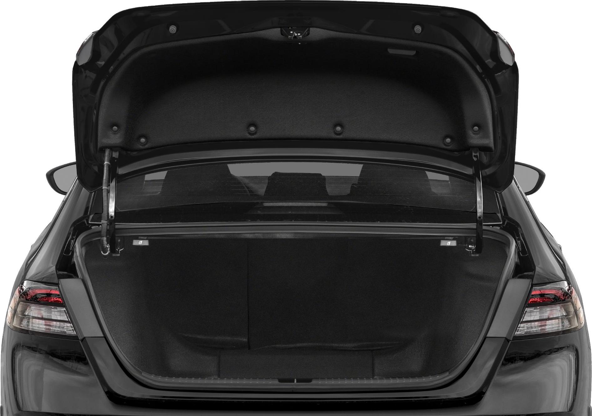 Spacious sedan trunk with open lid and ample cargo area