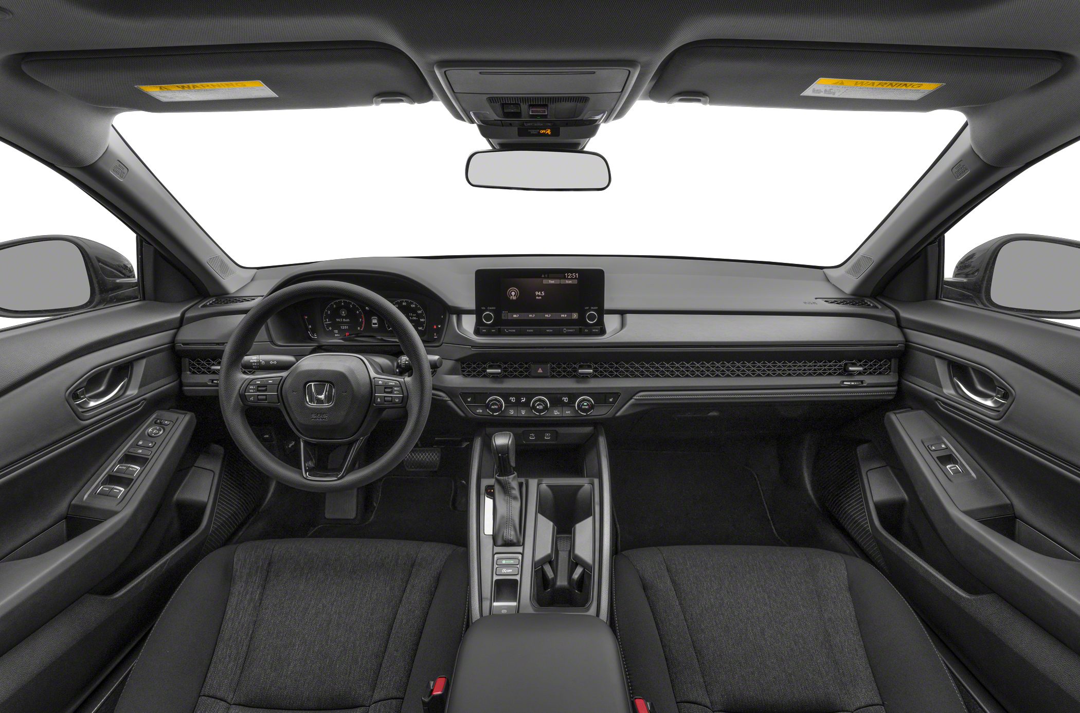 Modern dashboard and multifunctional steering wheel in a compact interior