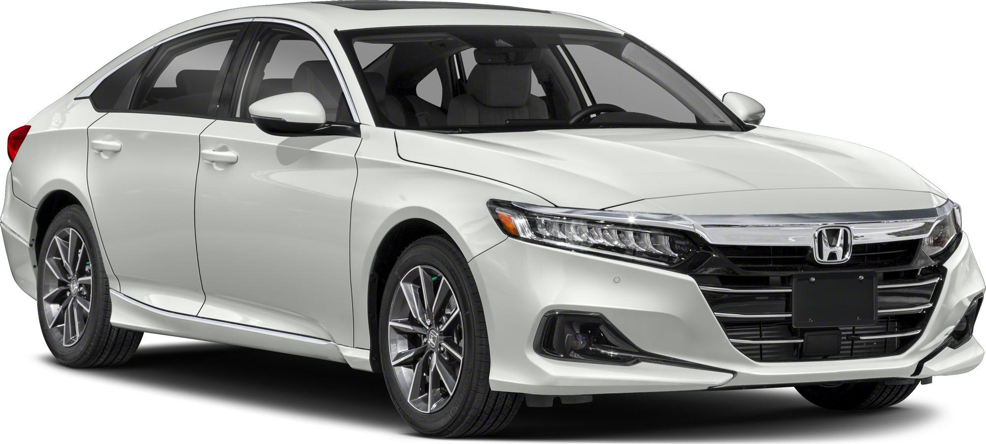 Front side view of a sleek sedan with LED headlights and alloy wheels