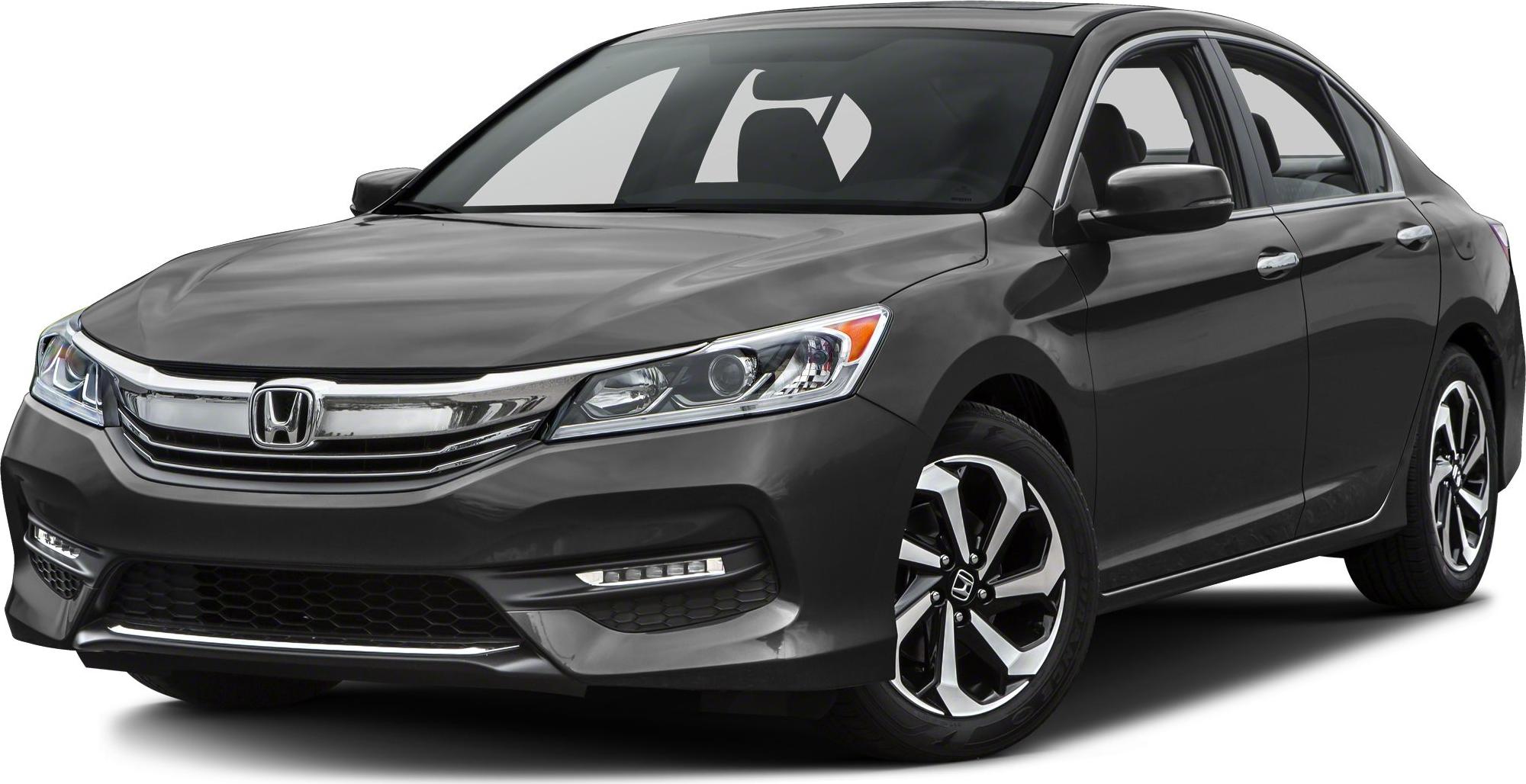 Front view of sedan with LED daytime running lights and alloy wheels